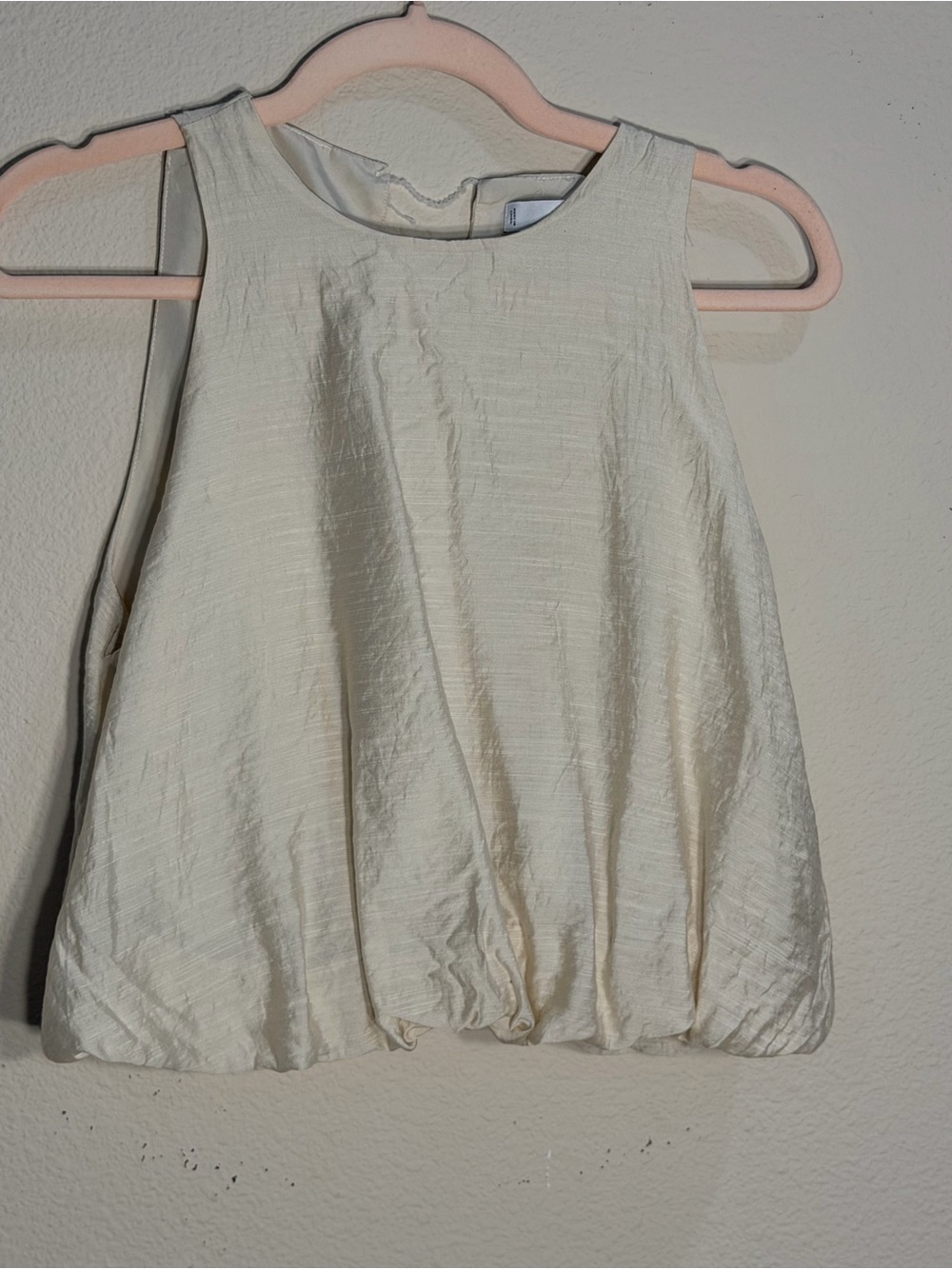 Mango Women’s Sleeveless Cream Textured Tank Top